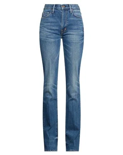 Tom Ford Woman Jeans Blue Size 25 Cotton, Polyurethane