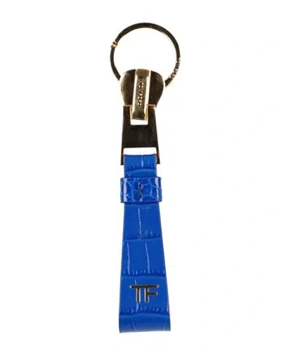 Tom Ford Woman Key Ring Blue Size - Leather