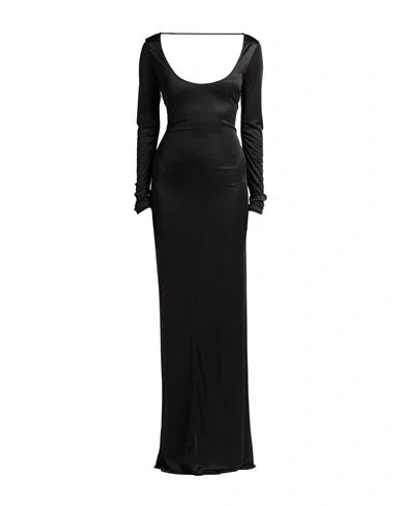 Tom Ford Scoop Neck Cutout Long Jersey Dress In Black