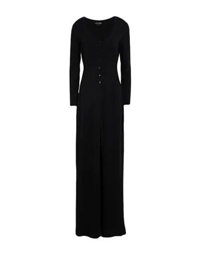 Tom Ford Woman Maxi Dress Black Size M Virgin Wool, Polyester