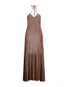 Tom Ford Viscose Jersey Knit Flared Long Dress In Brown