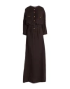 Tom Ford Woman Maxi Dress Dark Brown Size 8 Silk In Brown