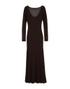 Tom Ford Woman Maxi Dress Dark Brown Size Xs Viscose, Polyester, Metallic Fiber In Brown