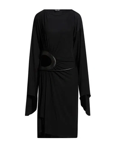 Tom Ford Woman Midi Dress Black Size 2 Viscose, Polyamide, Elastane