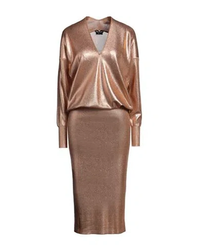 Tom Ford Woman Midi Dress Copper Size M Viscose, Polyester In Orange
