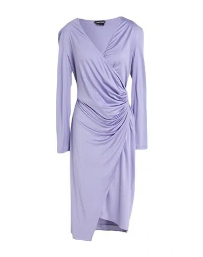 Tom Ford Draped Silk-jersey Midi Wrap Dress In Purple