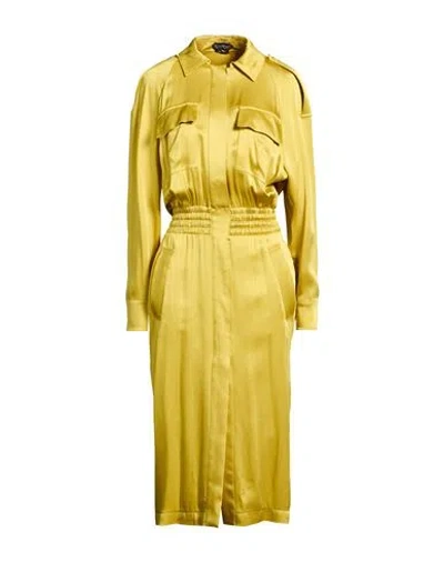 Tom Ford Woman Midi Dress Mustard Size 10 Acetate, Viscose In Yellow