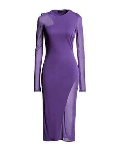Tom Ford Woman Midi Dress Purple Size 6 Viscose In Multi