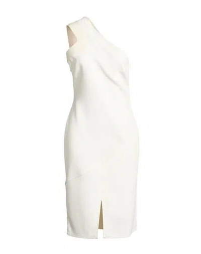 Tom Ford Woman Midi Dress White Size 0 Viscose, Elastane, Lambskin