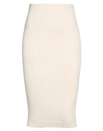 Tom Ford Woman Midi Skirt Beige Size Xs Polyamide, Wool, Cashmere, Elastane In White
