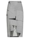 Tom Ford Woman Midi Skirt Grey Size 10 Cotton, Polyamide, Elastane In Gray