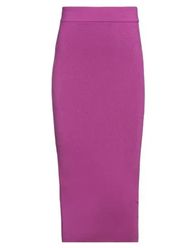 Tom Ford Woman Midi Skirt Mauve Size S Cashmere, Silk, Polyamide, Elastane, Calfskin In Purple