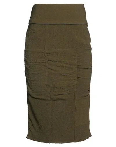 Tom Ford Woman Midi Skirt Military Green Size 2 Viscose, Elastane In Multi