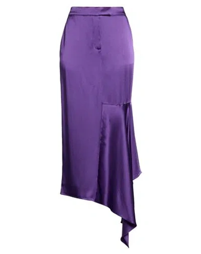 Tom Ford Woman Midi Skirt Purple Size 10 Acetate, Viscose