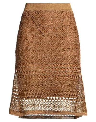 Tom Ford Woman Midi Skirt Tan Size M Viscose, Polyester, Polyamide In Brown