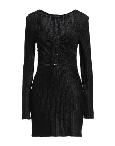 Tom Ford Lurex Cotton & Wool Knit Mini Dress In Black