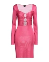Tom Ford Ring Cutout Long-sleeve Shiny Viscose Dress In Pink