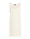 Tom Ford Woman Mini Dress Ivory Size M Cashmere, Silk, Lambskin