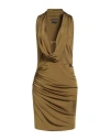 Tom Ford Woman Mini Dress Khaki Size 6 Viscose, Elastane In Burgundy