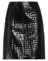 Tom Ford Glossy Croco Embossed Goat Leather Skirt In Black