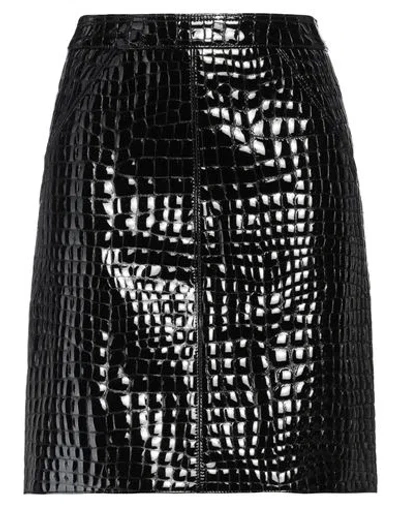 TOM FORD TOM FORD WOMAN MINI SKIRT BLACK SIZE 4 GOAT SKIN