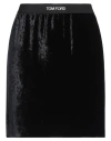 Tom Ford Logo-waistband Velvet Miniskirt In Black