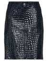 Tom Ford Glossy Croco Embossed Goat Leather Skirt In Navy