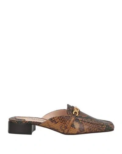 Tom Ford Woman Mules & Clogs Camel Size 10 Calfskin, Zamak In Beige