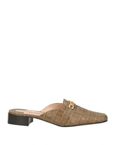 Tom Ford Woman Mules & Clogs Khaki Size 8 Goat Skin In Sand