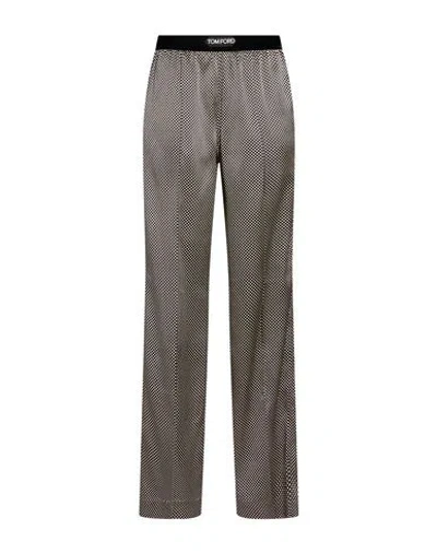 Tom Ford Woman Pants Black Size Xxs Silk, Elastane In Gray