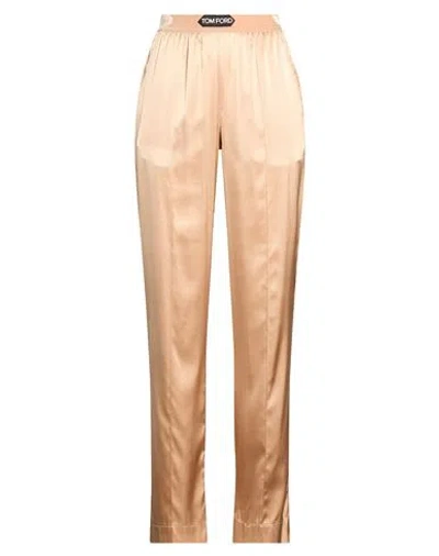 Tom Ford Woman Pants Sand Size Xs Silk, Elastane In Neutral
