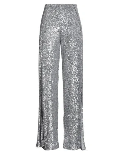 Tom Ford Woman Pants Silver Size 12 Polyester In Gray