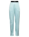Tom Ford Jacquard-trimmed Stretch-silk Satin Wide-leg Pants In Blue