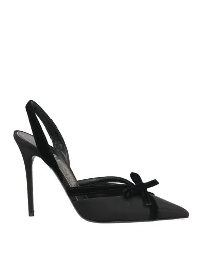 Tom Ford Woman Pumps Black Size 11 Viscose, Silk, Cotton