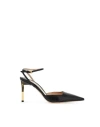 Tom Ford Glossy Stamped Python Slingback In Black