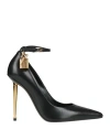 Tom Ford Padlock Ankle Strap Pumps In Black