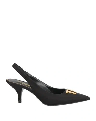 Tom Ford Woman Pumps Black Size 7 Viscose, Leather