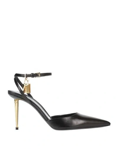 Tom Ford Woman Pumps Black Size 9 Goat Skin, Zamak, Brass