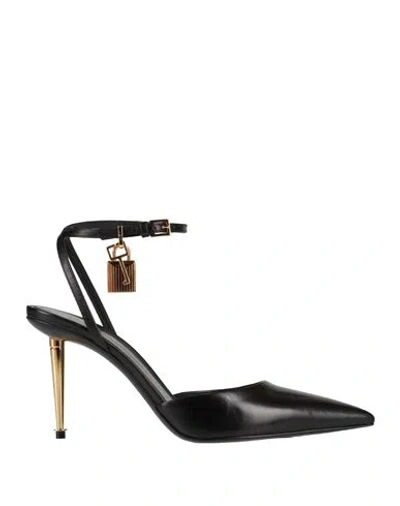 Tom Ford Woman Pumps Black Size 8 Goat Skin, Zamak, Brass