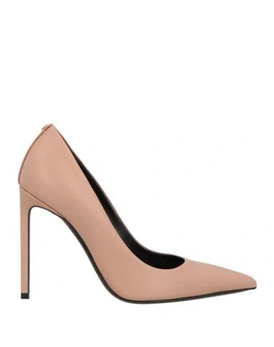 Tom Ford Woman Pumps Blush Size 11 Cow Leather, Brass In Pink