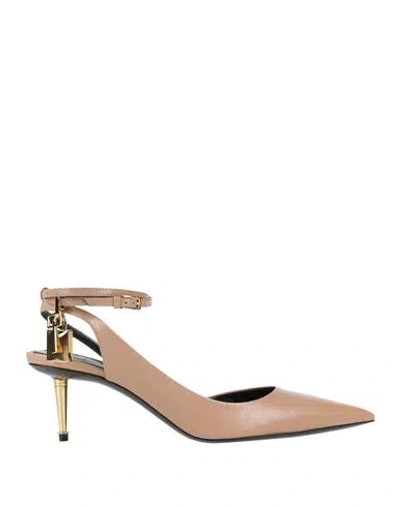 TOM FORD TOM FORD WOMAN PUMPS BLUSH SIZE 5.5 GOAT SKIN, ZAMAK, BRASS