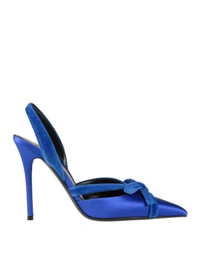 Tom Ford Woman Pumps Bright Blue Size 8 Textile Fibers