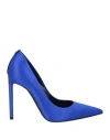 Tom Ford Woman Pumps Bright Blue Size 8 Viscose, Silk, Brass