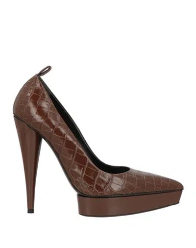 Tom Ford Woman Pumps Brown Size 9 Leather In Multi