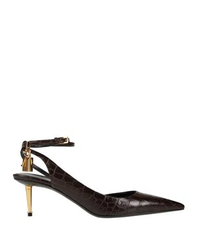 Tom Ford Woman Pumps Chocolate Brown Size 7.5 Lambskin