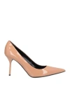 Tom Ford Woman Pumps Light Brown Size 11 Calfskin, Brass In Beige