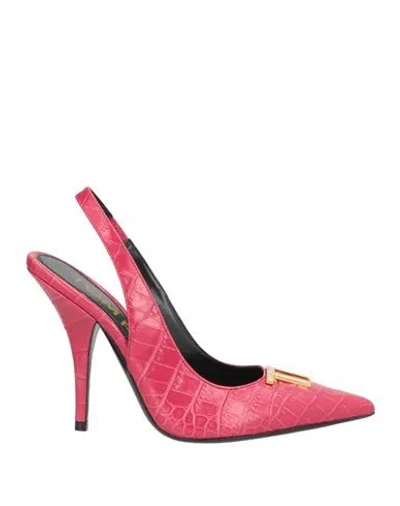 Tom Ford Woman Pumps Magenta Size 7.5 Calfskin In Pink