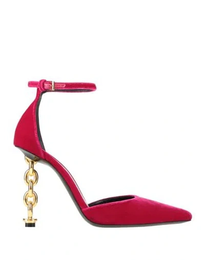 Tom Ford Woman Pumps Magenta Size 8.5 Viscose In Purple