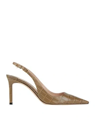 Tom Ford Woman Pumps Military Green Size 7 Goat Skin, Brass In Brown