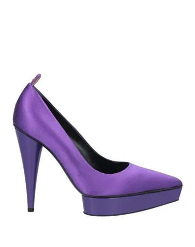Tom Ford Woman Pumps Purple Size 8 Textile Fibers